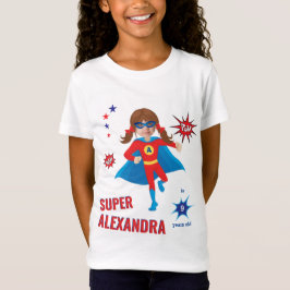Camiseta Chica superhéroe 💥 foto de cumpleaños colorida