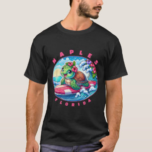 Camiseta Chica Surfista Bonita Tortuga Marina De Nápoles Fl