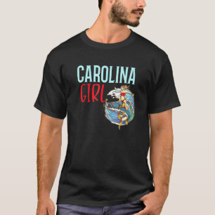 Camiseta Chica Surfista Chica De Carolina Montando Pescado 