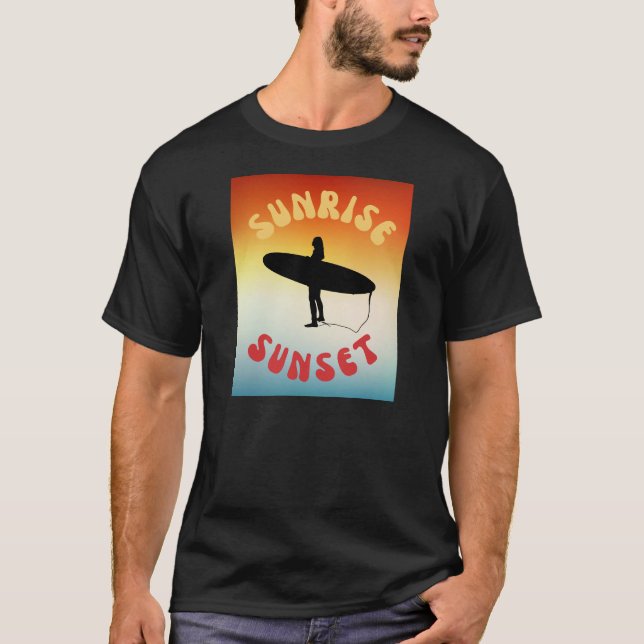 Camiseta Chica surfista de la puesta de sol de la salida de (Anverso)