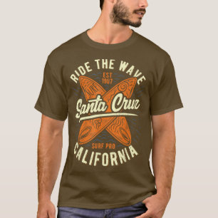 Camiseta Chica Surfista De Verano De Onda En Santa Cruz