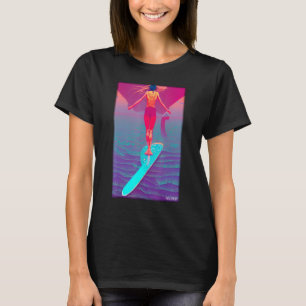 Camiseta Chica surfista Mujer Tabla de surf Olas Mar Vacaci