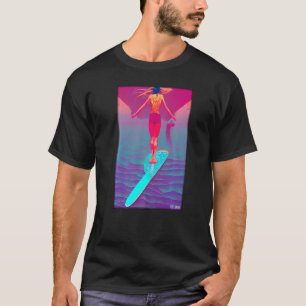 Camiseta Chica surfista Mujer Tabla de surf Olas Mar Vacaci