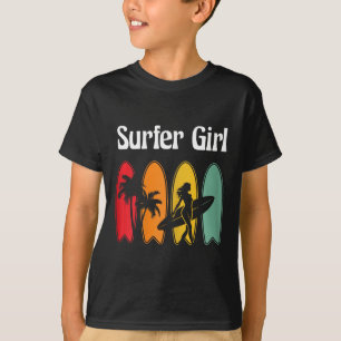 Camiseta Chica surfista tabla de surf surf retro mujeres 