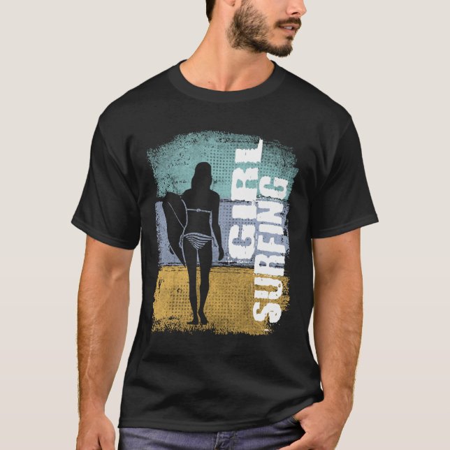 Camiseta Chica Surfista Vintage Retro Chica (Anverso)