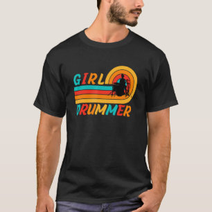 Camiseta Chica tamborilero retro murciélago vintage Percu
