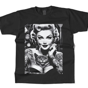 Camiseta Chica tatuada alternativa de la vieja escuela