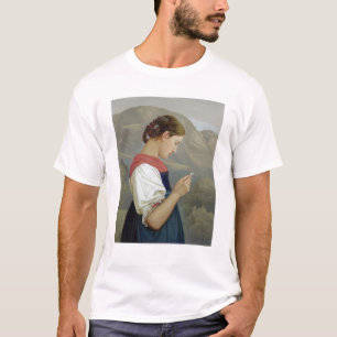 Camiseta Chica tirolés que comtempla un crucifijo, 1865