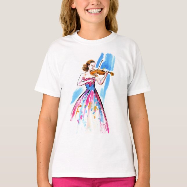 Camiseta Chica tocando el violín (Anverso)