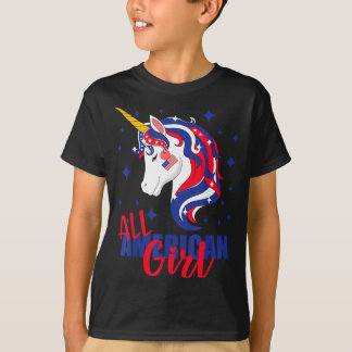 Camiseta Chica totalmente americana bandera de EE. UU. 4 de