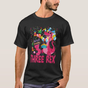 Camiseta Chica Tres Amantes De Dinosaurios Rex De 3 Años