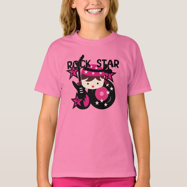 Camiseta Chica trigueno de la estrella del rock (Anverso)
