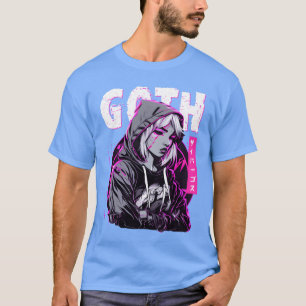 Camiseta Chica triste gótica Anime japonés Cybergoth Vaporw