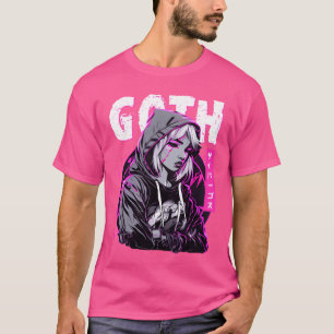 Camiseta Chica triste gótica Anime Japonés Cybergoth Vaporw