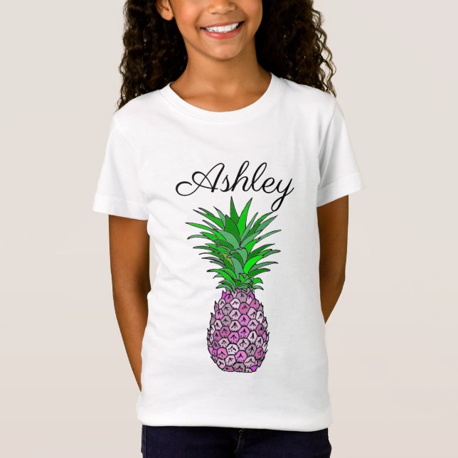 Camiseta Chica Tropical Rosa Piña (Anverso)