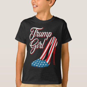 Camiseta Chica Trump 2024 Tacones Altos Bandera Americana M