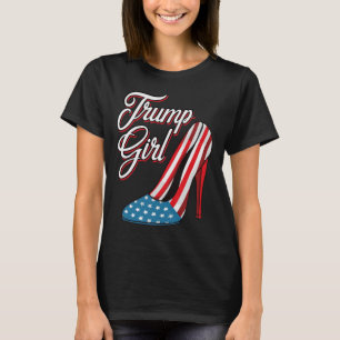 Camiseta Chica Trump 2025 Tacones Altos Bandera Americana M