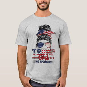 Camiseta Chica Trump sin disculpas desordenado Bun Trump 20