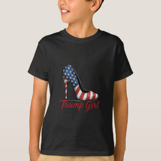 Camiseta Chica Trump Tacones altos Stilettos Bandera Americ
