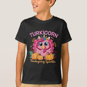 Camiseta Chica Turca Divertida Unicornio Pavo Niño Día de A