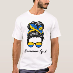 Camiseta Chica ucraniana en colores azul y amarillo de Ucra