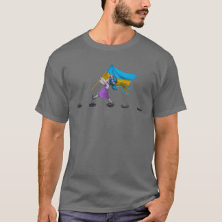 Camiseta Chica ucraniano apoyo a Ucrania