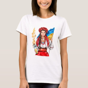 Camiseta Chica ucraniano lucha por la libertad