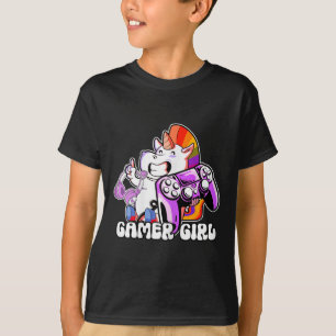 Camiseta Chica Unicorn Gaming Cute videojuego Lover Guay