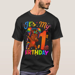 Camiseta Chica Unicornio Afro cumpleaños 1er cabello natura