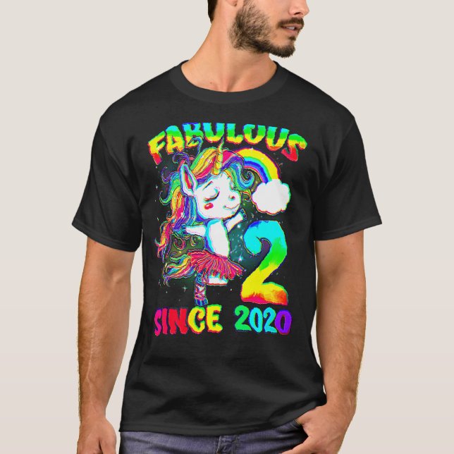Camiseta Chica Unicornio de 2 años de edad fabulosa (Anverso)