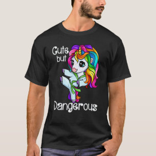 Camiseta Chica Unicornio de Karate Divertida pero Peligrosa
