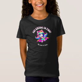 Camiseta chica unicornio de primer grado de anime cita rosa