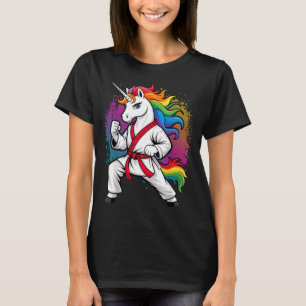 Camiseta Chica Unicornio Divertida Karate I Artes Marciales