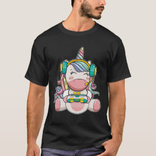 Camiseta Chica Unicornio juego de video lindo Chicas