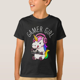 Camiseta Chica Unicornio juego lindo juego de video regalo 