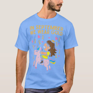 Camiseta Chica Unicornio septiembre usa cáncer infantil de 