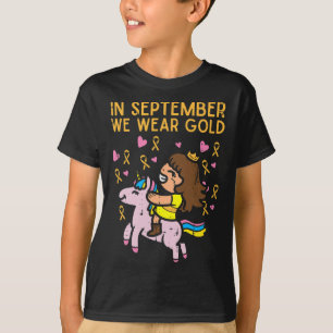 Camiseta Chica Unicornio septiembre usa cáncer infantil de 