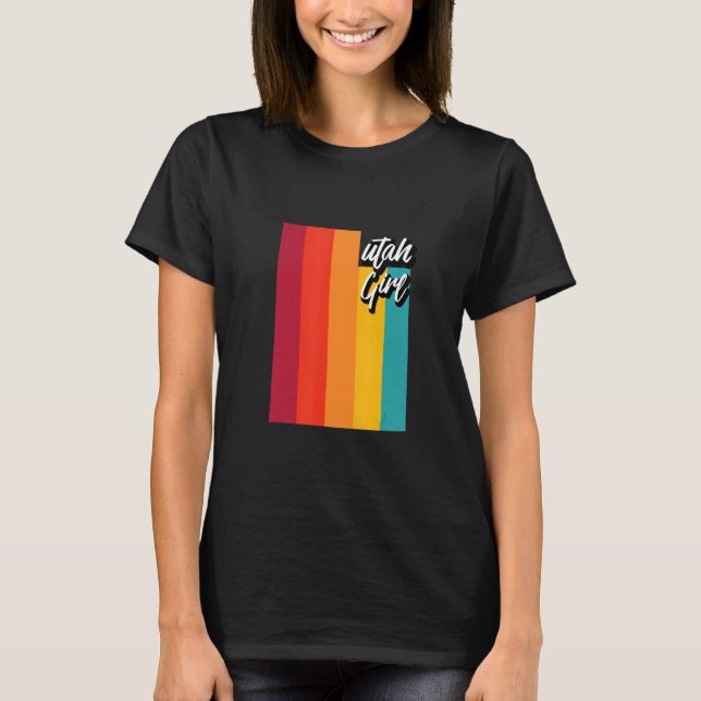 Camiseta Chica Utah Retro Estado Hogar 70 stripes Utah Us S (Anverso)