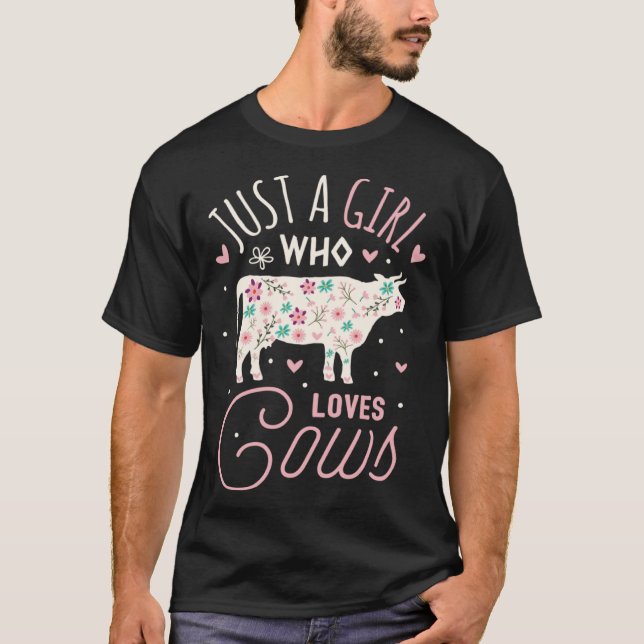 Camiseta Chica Vaca Sólo Un Chica Que Ama A Las Vacas Culti (Anverso)