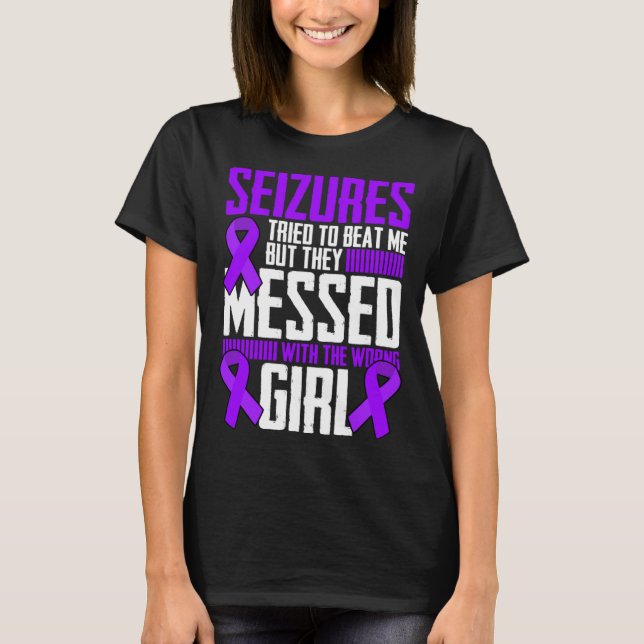 Camiseta Chica valiente Epilepsy Warrior dice Epilepsia Awa (Anverso)