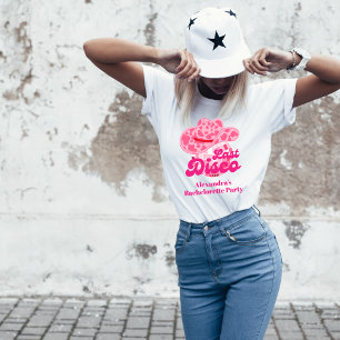 Camiseta Chica Vaquera de Disco Rosa Despedida de Soltera