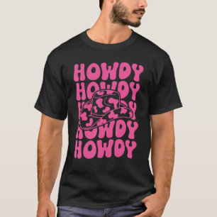 Camiseta Chica vaquera occidental sureña rosa Howdy país ro