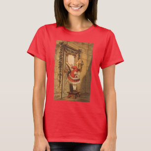 Camiseta Chica Victoriana de Navidad Antigua Colgando una G