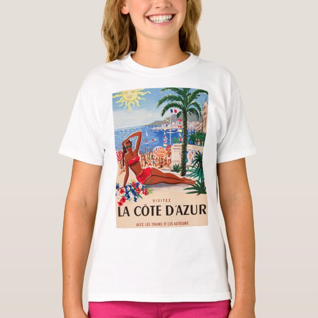 Camiseta Chica Vintage Cote D'Azur Beach (Anverso)