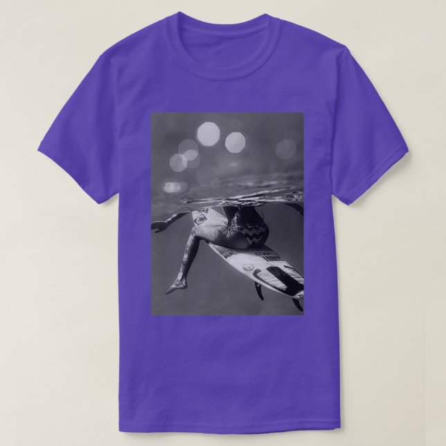 Camiseta Chica Vintage Nadando Con Surf (Diseño del anverso)