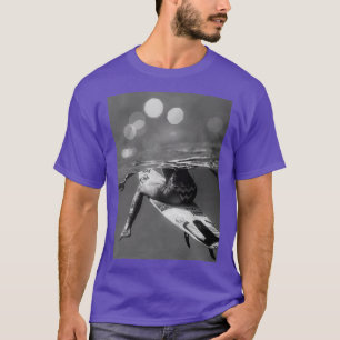 Camiseta Chica Vintage Nadando Con Surf