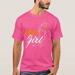 Camiseta Chica violinista gato músico violín instrumento