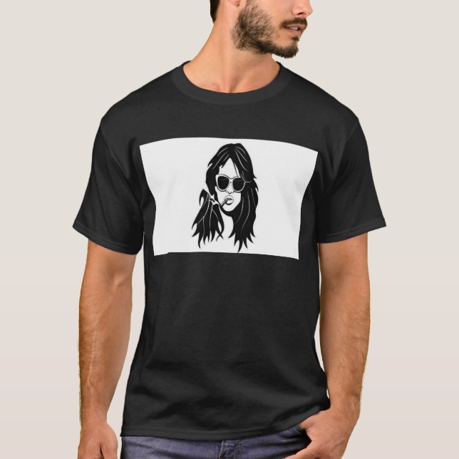 Camiseta Chica vivaz en sombras (Anverso)