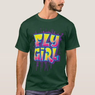 Camiseta Chica voladora bailarina de Hip Hop vintage