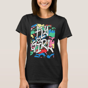 Camiseta Chica Voladora Camuflaje 80s 90s B Girl Hip Hop An